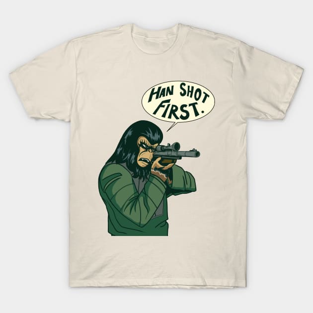 Han Shot First T-Shirt by Matt Blairstone